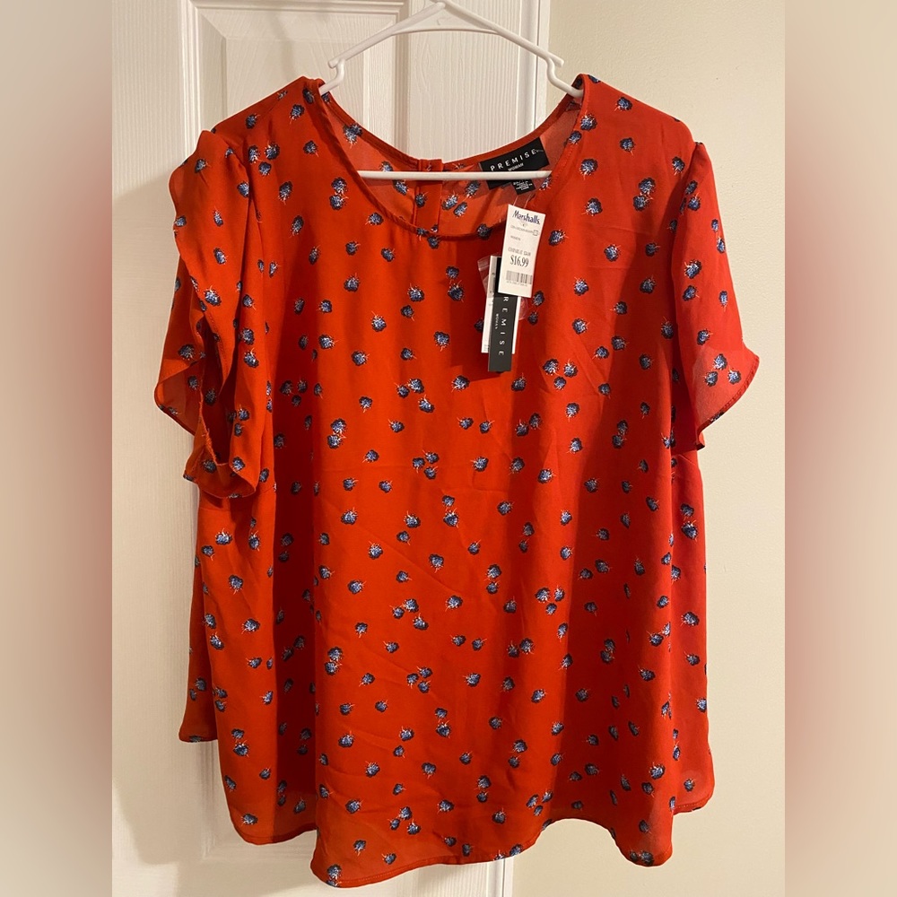 Red Floral Top